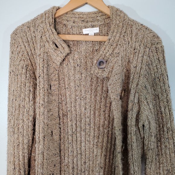 Charter Club Petite Tan Light Brown Button Up Knit Collared Cardigan Swe… - Picture 7 of 12